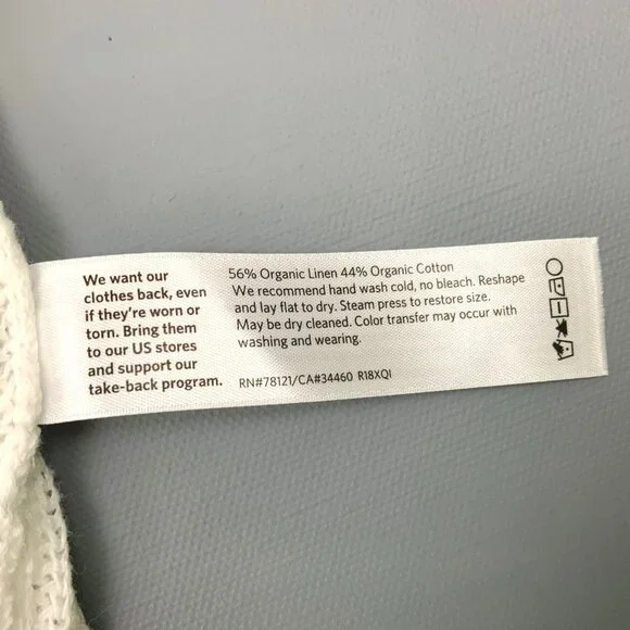 Eileen Fisher White Crew Neck Tunic Sweater Organic Linen Blend Long Sleeve Sz S - Picture 14 of 16